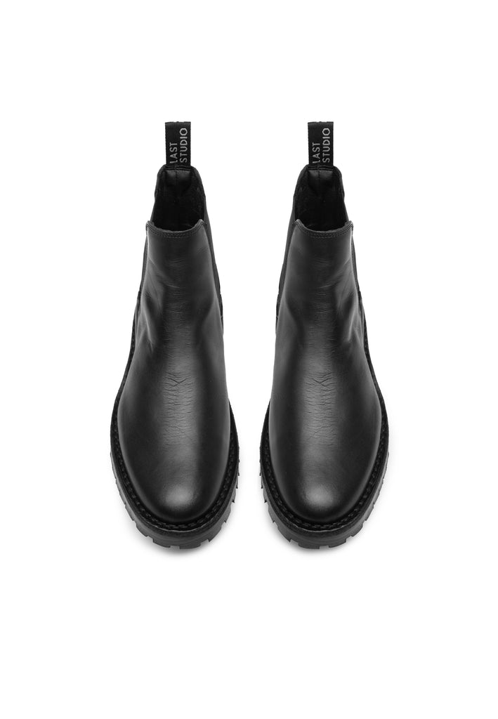 Last Studio Calvin Leather Ankle Boots Black